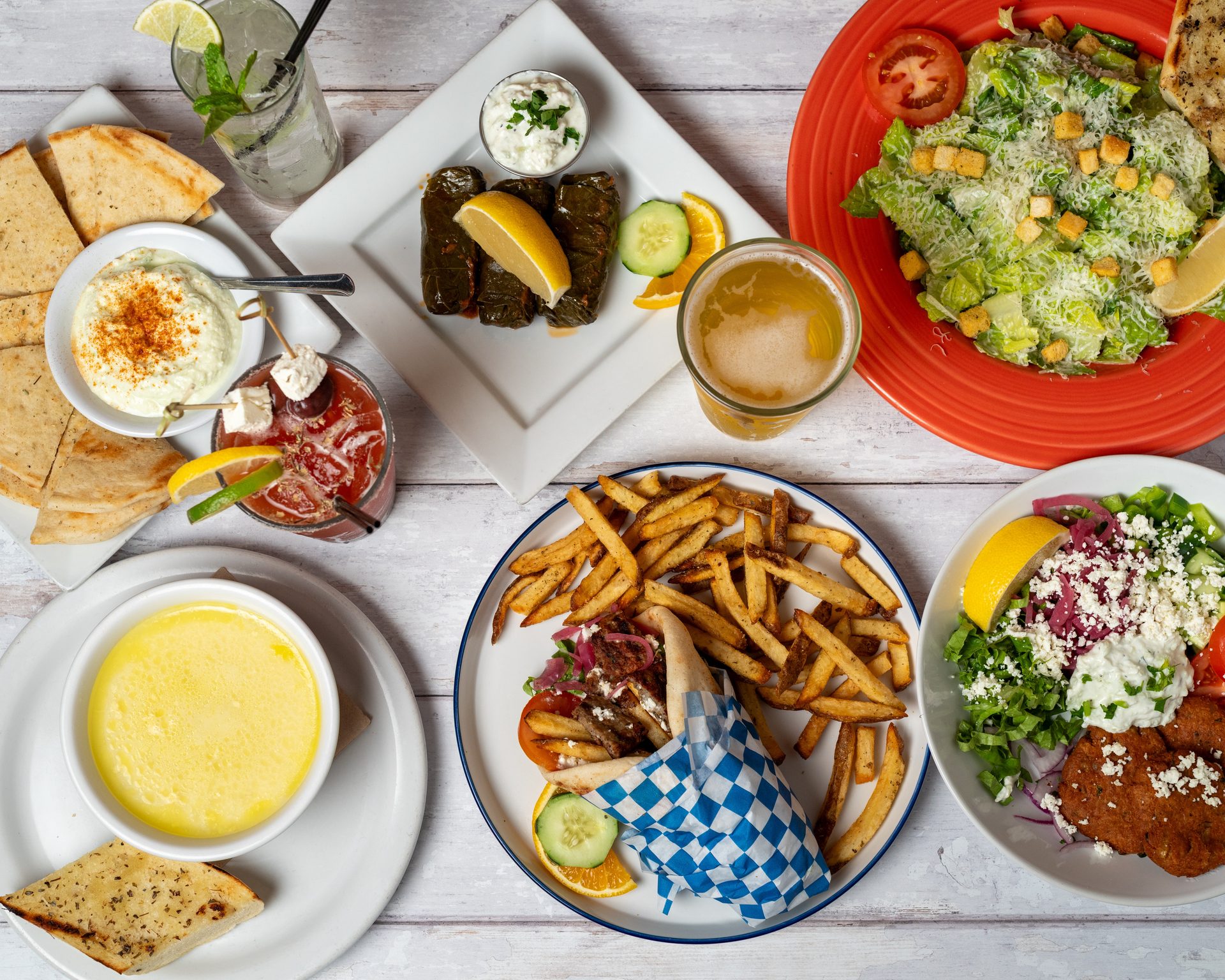 Gyros, skewers, and falafel